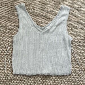 House of Harlow shimmer silver sparkle tank grey silver